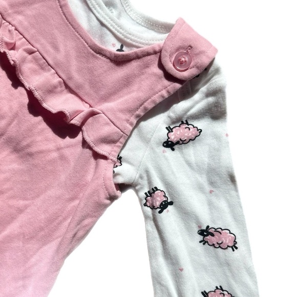 Joe Fresh 6-9M Girls 2PC Outfit - Onesie & Overalls - Picture 2 of 5
